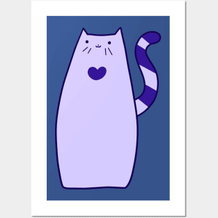 Long Violet Cat Posters and Art